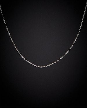 Italian Gold 14K 1Mm Paperclip Chain Necklace - Black