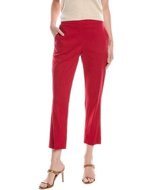 Theory Treeca Linen-blend Pant - Red