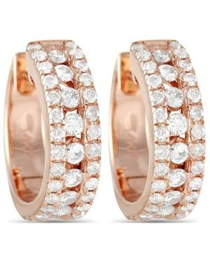 Diamond Select Cuts 14k Rose Gold 1.00 Ct. Tw. Diamond Hoops - Pink