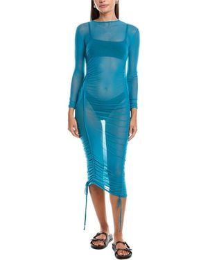 Haight Let Mesh Midi Dress - Blue
