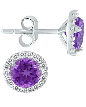 Gemstones 14k 1.01 Ct. Tw. Diamond & Amethyst Earrings - Purple