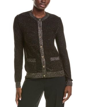 St. John Lightweight Lurex Knit Cardigan - Black