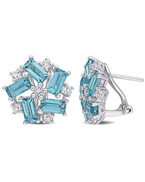 Rina Limor Silver 5.12 Ct. Tw. Gemstone Earrings - Blue