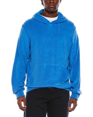 Isaia Silk-Blend Terry Hoodie - Blue