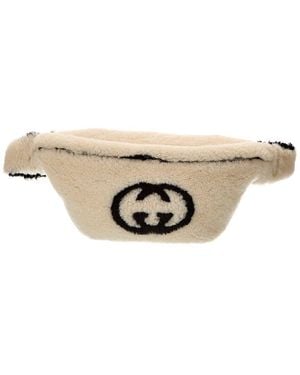 Gucci Gg Shearling Belt Bag - Natural