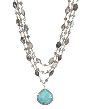 Rachel Reinhardt Jewelry 14k Over Silver Gemstone Necklace - Metallic