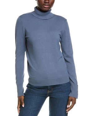 Joseph A Button Cuff Turtleneck - Blue