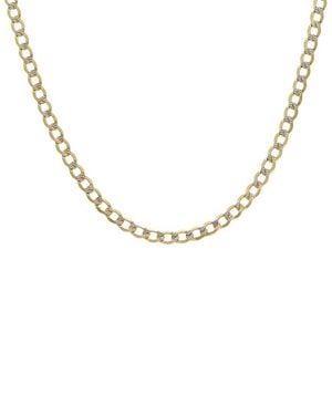 Italian Gold 10K Pave 4.3Mm Semi-Solid Cuban Link Chain - Metallic