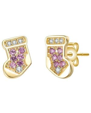 Rachel Glauber 14K Plated Cz Socks Earrings - Metallic