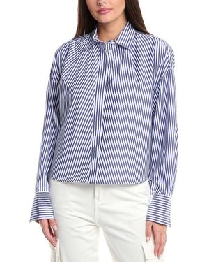 Rag & Bone Martha Stripe Poplin Shirt - Blue