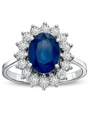 LEVARON 14K 2.75 Ct. Tw. Diamond & Sapphire Cocktail Ring - Blue