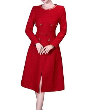 BRC By BURRYCO Solid Midi Dress - Red