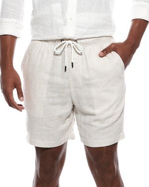 Onia Classic Stripe Linen-Blend Short - White