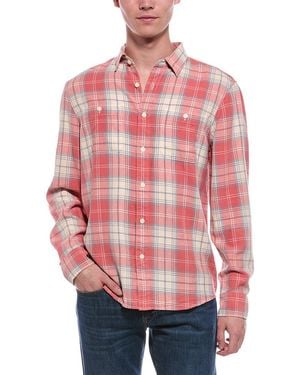 Faherty The Tried & True Linen-Blend Workshirt - Red