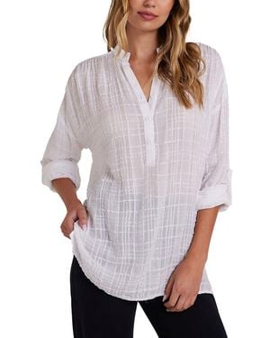Bella Dahl Long Sleeve Shirred Pullover - White