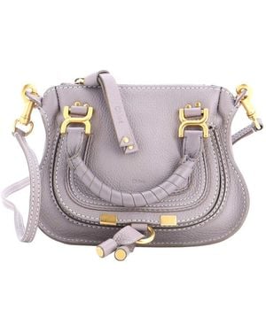 Chloé Gray Sheep Leather Marcie Satchel Baby (authentic Pre-loved)