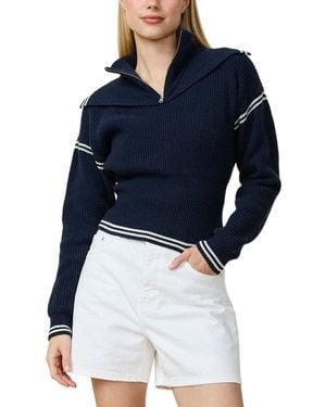Rowing Blazers Double Collar 1/4-Zip Wool-Blend Pullover - Blue