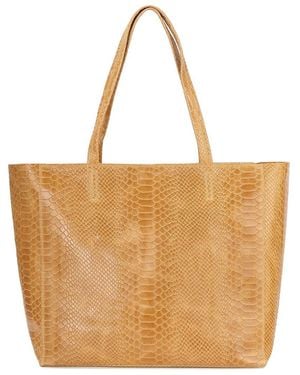 Tiffany & Fred Paris Tiffany & Fred Embossed Leather Tote - Brown