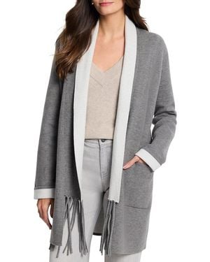 NIC+ZOE Cool Nights Reversible Fringe Jacket - Gray