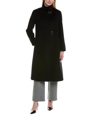 Fleurette Wool-Blend Coat - Black