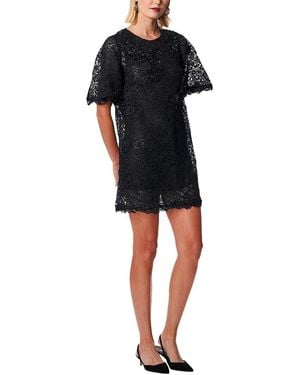 Carolina Herrera Flutter Sleeve Shift Dress - Black