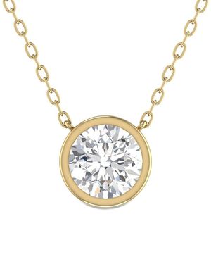 Lab Grown Diamonds 14k 0.50 Ct. Tw. Lab Grown Diamond Necklace - Metallic