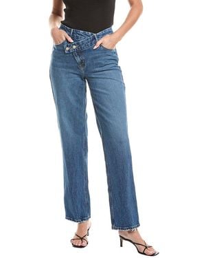 GOOD AMERICAN Good 90S Double Button Crossover Jean - Blue