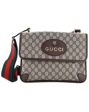 Gucci Neo Vintage Flap Messenger GG Coated Medium (authentic Pre-loved) - Gray