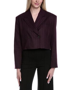 Kenneth Cole Stripe Cropped Jacket - Blue