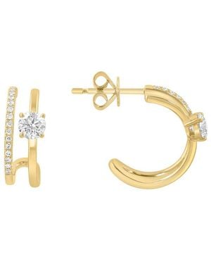 Effy Fine Jewelry 14K 0.59 Ct. Tw. Diamond Earrings - Metallic