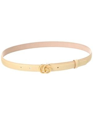 Gucci Gg Leather Belt - White