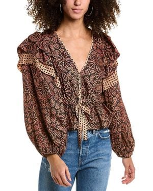 Ulla Johnson Indra Silk-Blend Blouse - Brown