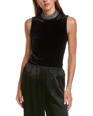 L'Agence Madelyn Mock Neck Top - Black