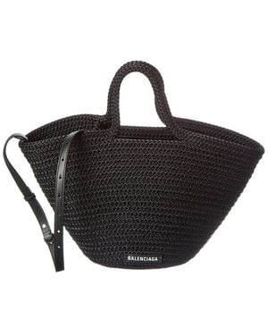 Balenciaga Ibza Nylon Basket Tote - Black