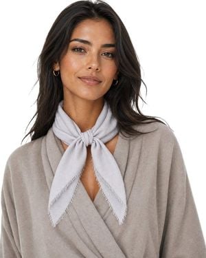 Blue Pacific Solid Cashmere-Blend Neckerchief - Gray