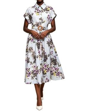 Linda Charm Shirt Dress - White