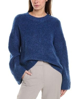 Vince Camuto Wide Mock Neck Wool-Blend Jumper - Blue
