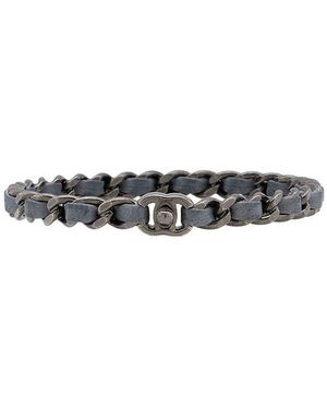 CHANEL Leather Chain Cc Turnlock Bangle (Authentic Pre-Loved) - White