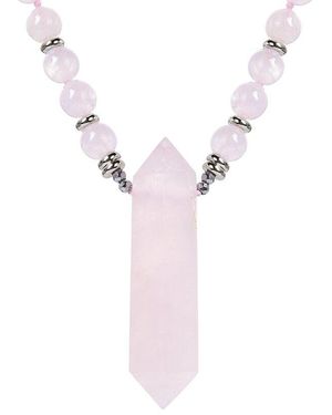 Eye Candy LA The Luxe Collection Rose Quartz Harmony Necklace - Pink