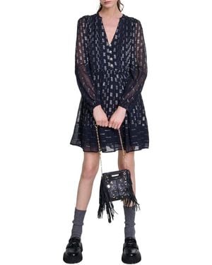 Maje Woven Dress - Blue