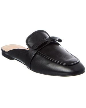 Stuart Weitzman Emma Bow Leather Mule - Black