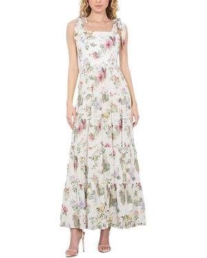 Alice + Olivia Monnie Tie Strap Tiered Maxi Dress - White