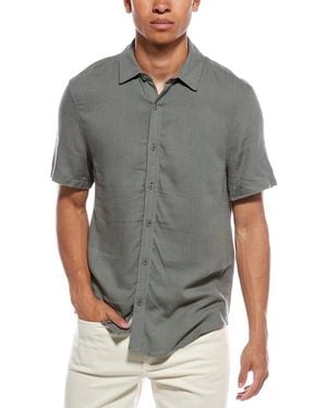 Onia Standard Linen-Blend Shirt - Gray