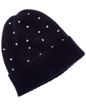 Sofiacashmere Sofiacashmere 2X2 Rib Pearl Cashmere Hat - Blue
