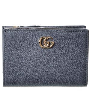 Gucci Gg Marmont Small Leather Wallet - Blue
