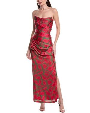 GIGII'S Doutzen Printed Slim Fit Dress - Red