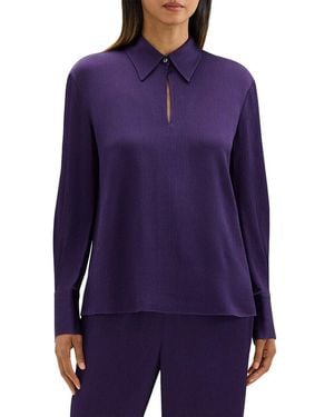Theory Slit Collar Pullover - Purple