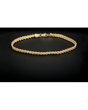 Italian Gold 14k Double Row Semi-solid Rope Bracelet - Black