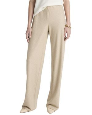 Vince High Waist Wool-Blend Bias Pant - Natural