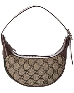 Gucci Ophidia Small Gg Supreme Canvas & Leather Hobo Bag - Gray